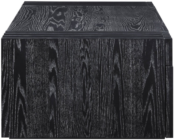 Meridian Furniture Stanton Oak Veneer Coffee Table with Six Hidden Drawers for Modern Living Rooms Black 232Black-C