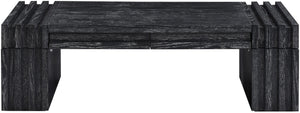 Meridian Furniture Stanton Oak Veneer Coffee Table with Six Hidden Drawers for Modern Living Rooms Black 232Black-C
