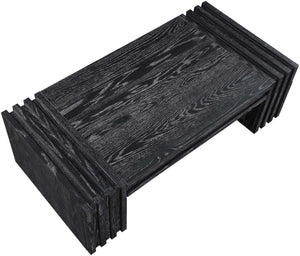 Meridian Furniture Stanton Oak Veneer Coffee Table with Six Hidden Drawers for Modern Living Rooms Black 232Black-C