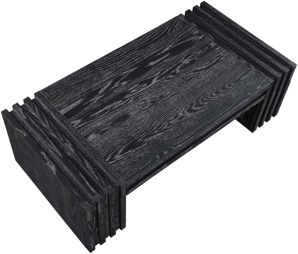 Meridian Furniture Stanton Oak Veneer Coffee Table with Six Hidden Drawers for Modern Living Rooms Black 232Black-C