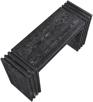Meridian Furniture Stanton Solid Wood Console Table with Eight Drawers and Grooved Geometric Fronts for Entryway Black 232Black-T