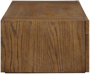 Meridian Furniture Stanton Oak Veneer Coffee Table with Six Hidden Drawers for Modern Living Rooms Brown 232Brown-C