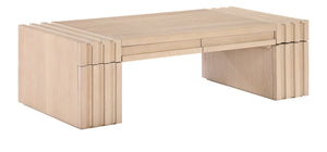 Meridian Furniture Stanton Oak Veneer Coffee Table with Six Hidden Drawers for Modern Living Rooms Natural 232Natural-C