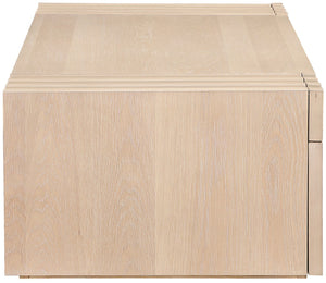 Meridian Furniture Stanton Oak Veneer Coffee Table with Six Hidden Drawers for Modern Living Rooms Natural 232Natural-C