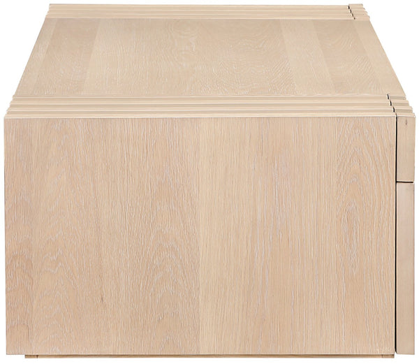 Meridian Furniture Stanton Oak Veneer Coffee Table with Six Hidden Drawers for Modern Living Rooms Natural 232Natural-C