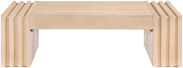 Meridian Furniture Stanton Oak Veneer Coffee Table with Six Hidden Drawers for Modern Living Rooms Natural 232Natural-C