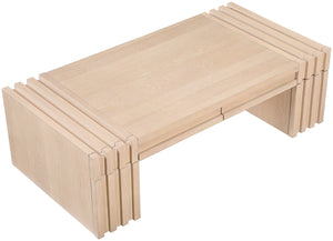 Meridian Furniture Stanton Oak Veneer Coffee Table with Six Hidden Drawers for Modern Living Rooms Natural 232Natural-C