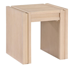 Meridian Furniture Stanton Sculptural End Table with Hidden Drawer and Geometric Inlay for Modern Living Rooms Natural 232Natural-E