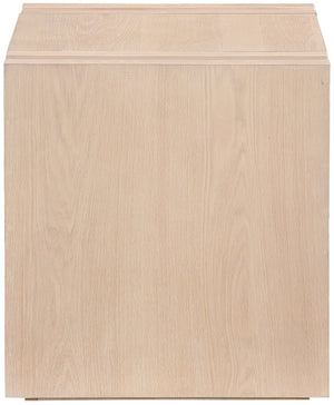 Meridian Furniture Stanton Sculptural End Table with Hidden Drawer and Geometric Inlay for Modern Living Rooms Natural 232Natural-E