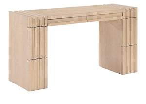 Meridian Furniture Stanton Solid Wood Console Table with Eight Drawers and Grooved Geometric Fronts for Entryway Natural 232Natural-T