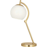 Robert Abbey Nova Table Lamp Modern Brass Finish White Cased Glass Shade