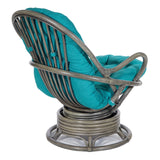 OSP Home Furnishings Tahiti Rattan Swivel Rocker Blue