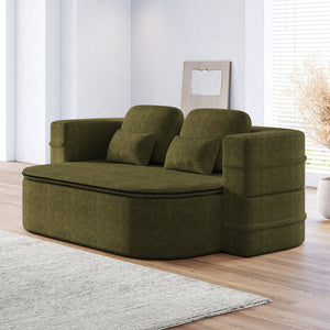 English Elm 75''2-In-1 Foldable Sofa Bed - Versatile Chenille Sleeper With Integrated Blanket For Small Spaces W834P317052