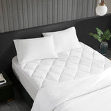 Sleep Philosophy 2-in-1 Casual Cool/Warm Reversible Waterproof and Stain Release Mattress Pad BASI16-0593 White