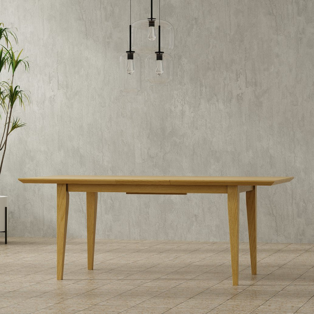 English Elm Colby Contemporary Extendable Dining Table In Oak - Versatile 60-76 Inch Design For Any Occasion B136P266904