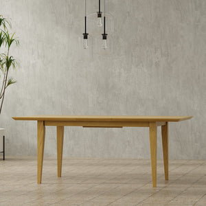 English Elm Colby Contemporary Extendable Dining Table In Oak - Versatile 60-76 Inch Design For Any Occasion B136P266904