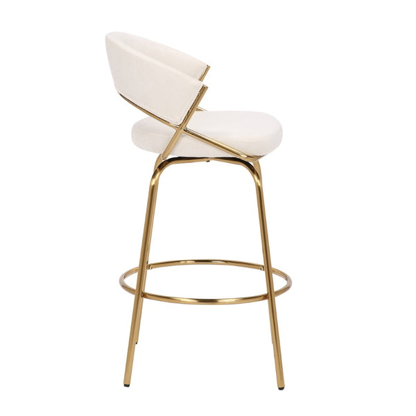 English Elm Jie Glam Velvet Counterstools with Gold Metal Frame for Kitchen Islands Set of 2 B202S00332