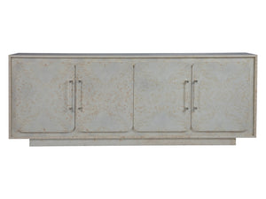 Lexington Artistica Home Baronet Media Console – Exquisite Mappa Burl Finish With Adjustable Shelves And Soft-close Doors Antiqued White Wood 2330-907