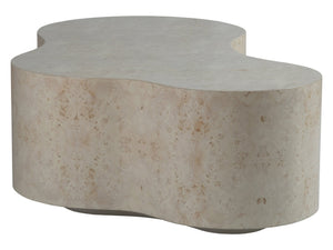 Lexington Artistica Home Baronet Modern Asymmetrical Cocktail Table - Unique Sun-kissed Mappa Burl Finish For Elegant Spaces Antiqued White Wood 2330-949