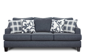 Fusion Truth Or Dare Navy Sofa - Elegant Blue With Reversible Cushions, Stylish Accents & Durable Design Blue Ws,100% Polypropylene 2330-kp Truth Or Dare Navy Sofa