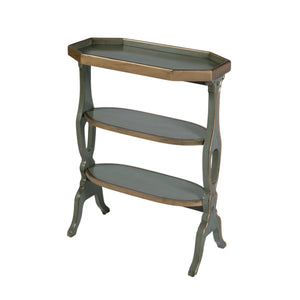 Butler Specialty Butler Hadley Octagonal 3-Tier Side Table in Pastel Sage Green — Durable Storage, Raised-Edge Top 2330482