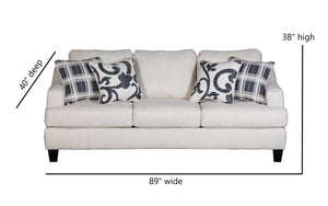 Fusion Truth Or Dare Salt Sofa In White - Elegant Transitional Style With Reversible Cushions & Accent Pillows White Ws ,100% Polypropylene 2330 Truth Or Dare Salt Sofa