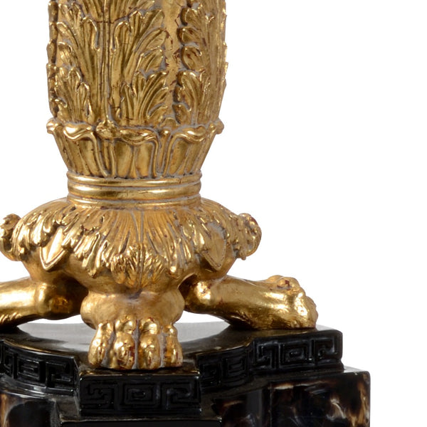 Wildwood Gallery Lamp Museum-Inspired Candelabrum Torchiere — Gold Leaf Or Natural Black, Sculptural Ambient Light 23311-2