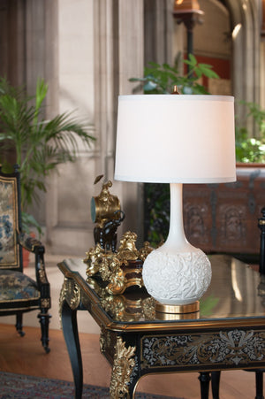 Wildwood Edith Oyster Lamp With Gold-Leaf Accents — Cinnabar-Inspired, Warm Ambient Light For Stylish Spaces 23313