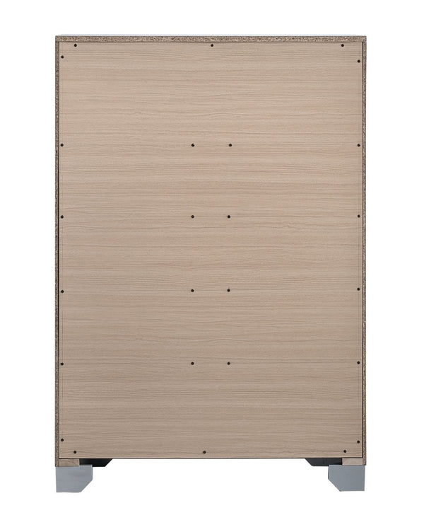 English Elm Murry Glam Five Drawer Chest with Mirror Fronts and Chrome Hardware for Bedroom B078P473040