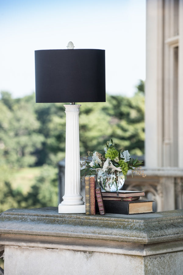 Wildwood Morris Architectural Column Table Lamp In Marble Dust Finish — Stately, Masculine Accent For Mantels (98) 23316