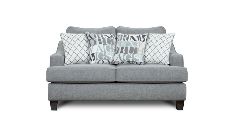 Fusion Macarena Loveseat In Gray - Stylish Transitional Design With Reversible Cushions & Accent Pillows Gray W ,100% Polypropylene 2331 Macarena Cadet