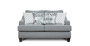 Fusion Macarena Loveseat In Gray - Stylish Transitional Design With Reversible Cushions & Accent Pillows Gray W ,100% Polypropylene 2331 Macarena Cadet