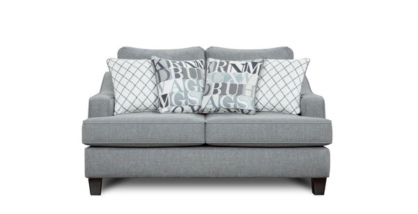 Fusion Macarena Loveseat In Gray - Stylish Transitional Design With Reversible Cushions & Accent Pillows Gray W ,100% Polypropylene 2331 Macarena Cadet