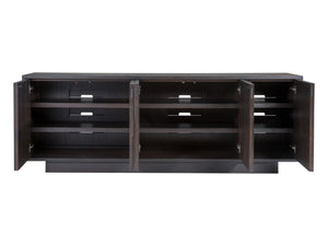 Lexington Artistica Home Nightfall Media Console - Elegant Modern Design With Unique Mixed Media, Mocha Finish & Adjustable Shelves Mocha Wood 2332-907
