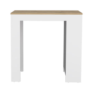 English Elm Harlan Kitchen Island Counter Height White/Macadamia with 23.2"x36.2" Top and 3 Open Side Shelves B128P148714