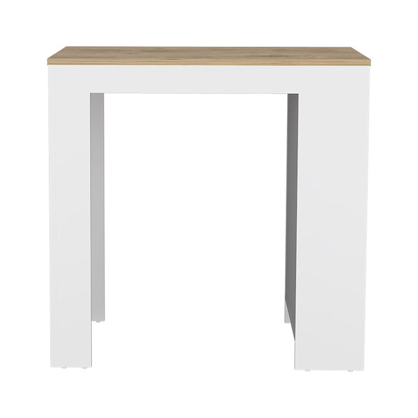 English Elm Harlan Kitchen Island Counter Height White/Macadamia with 23.2"x36.2" Top and 3 Open Side Shelves B128P148714
