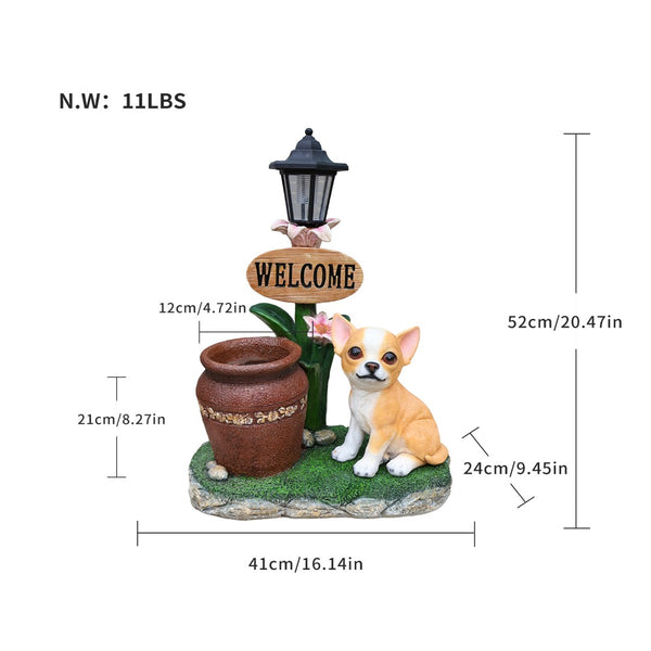 English Elm Sitting Corgi Resin Planter Sculpture Whimsical Porch Garden Decor with Succulent Cavity W5398P464253