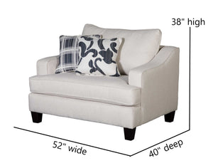 Fusion Truth Or Dare Navy Chair And A Half - Elegant, Reversible T-cushions & Durable Design For Comfort White Ws ,100% Polypropylene 2332 Truth Or Dare Salt Chair 1/2