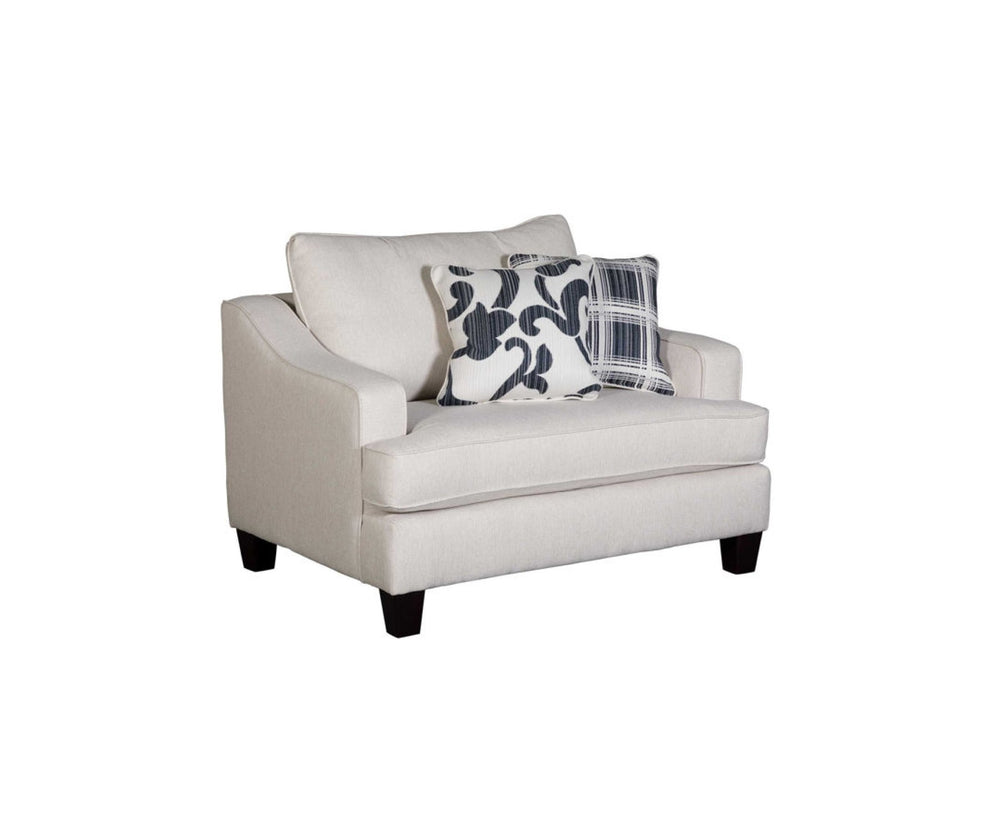 Fusion Truth Or Dare Navy Chair And A Half - Elegant, Reversible T-cushions & Durable Design For Comfort White Ws ,100% Polypropylene 2332 Truth Or Dare Salt Chair 1/2