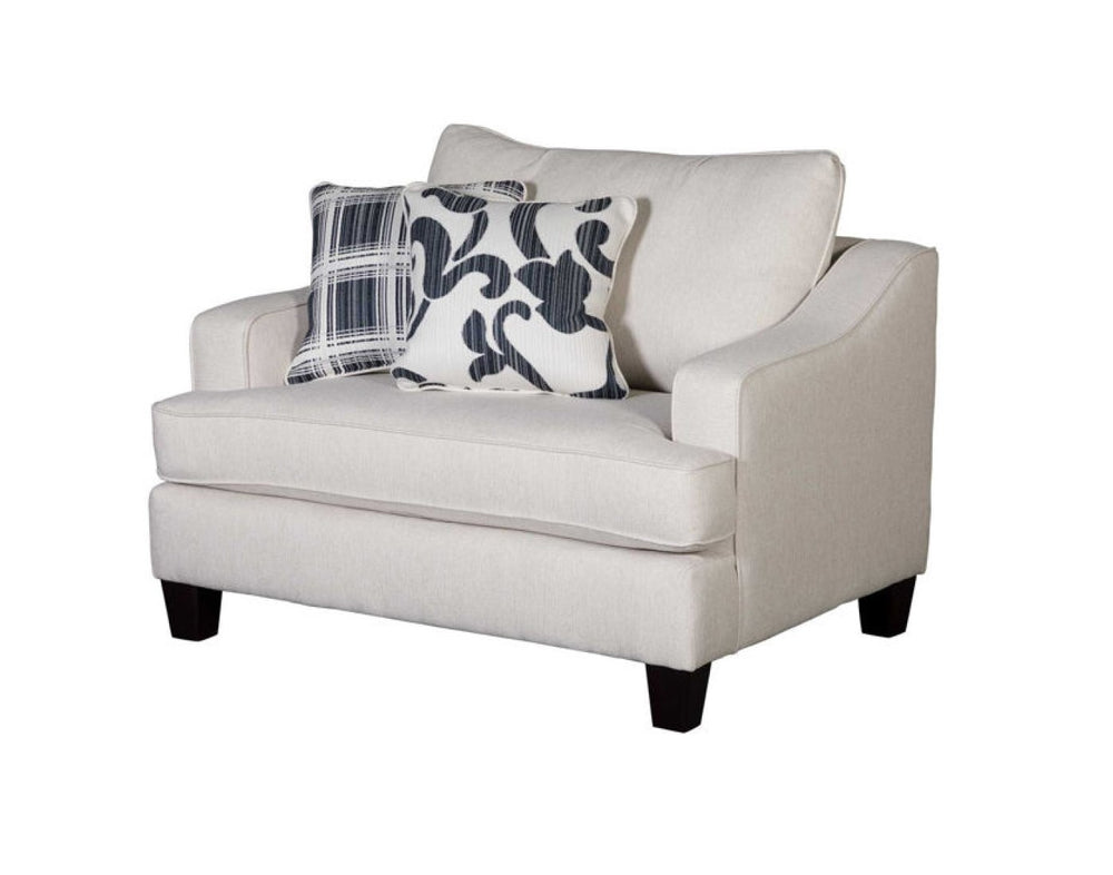 Fusion Truth Or Dare Navy Chair And A Half - Elegant, Reversible T-cushions & Durable Design For Comfort White Ws ,100% Polypropylene 2332 Truth Or Dare Salt Chair 1/2