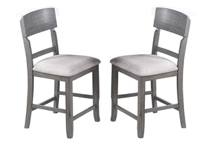 English Elm Contemporary 7-Piece Counter Height Dining Set With Lazy Susan, Storage, And 6 High Chairs For Modern Spaces B011S01878