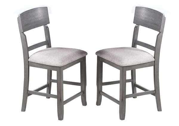 English Elm Contemporary 7-Piece Counter Height Dining Set With Lazy Susan, Storage, And 6 High Chairs For Modern Spaces B011S01878