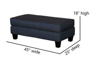 Fusion Truth Or Dare Navy Ottoman - Stylish Accent Piece With Durable Fabric & Elegant Wood Legs For Any Space Navy Ws ,100% Polypropylene 2333 Truth Or Dare Navy Ottoman