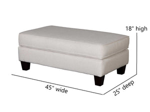 Fusion Truth Or Dare Salt Ottoman – Elegant White Accent With Durable Design & Stylish Wood Legs White Ws ,100% Polypropylene 2333 Truth Or Dare Salt Ottoman