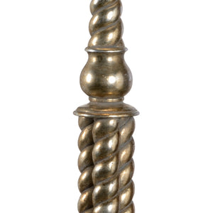 Wildwood Swannanoa Tall Antique Silver Leaf Lamp With Carved Trestle-Style Base, Narrow Profile For Consoles 23340