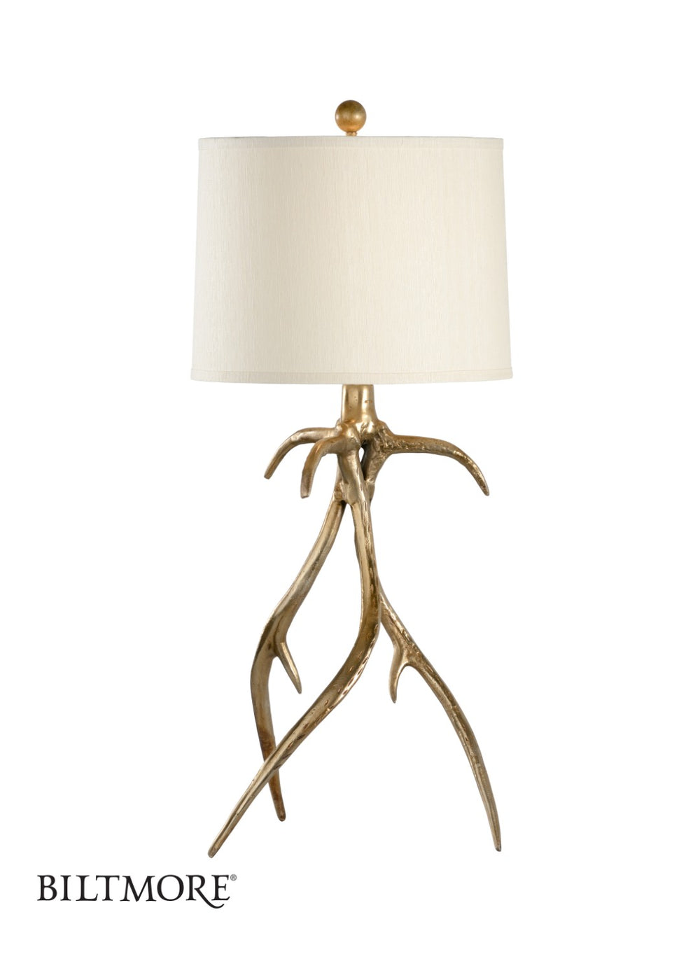 Wildwood Antler Sculptural Hall Lamp In Antique Brass — French-Wired, Rustic Biltmore-Inspired Accent Light (96) 23344