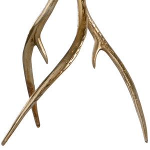 Wildwood Antler Sculptural Hall Lamp In Antique Brass — French-Wired, Rustic Biltmore-Inspired Accent Light (96) 23344