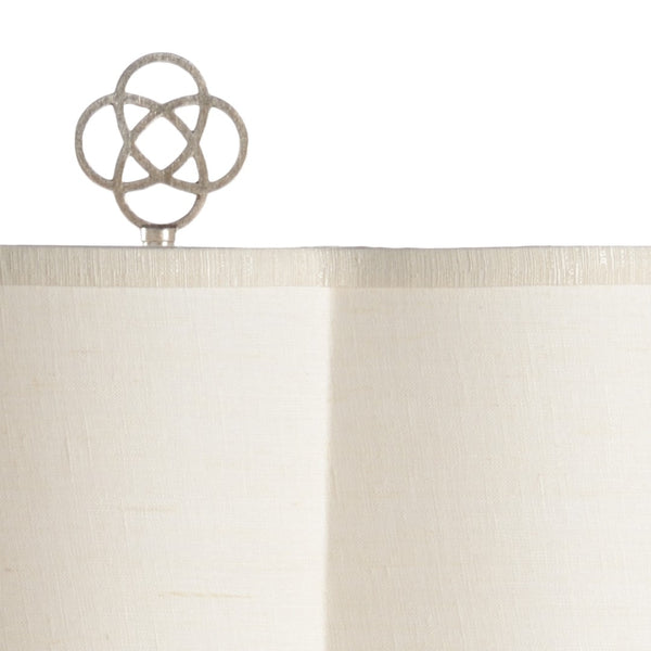 Wildwood Cornelia Sculpted Ceramic Lamp In Snow With Antique Silver Leaf Accents — 32" Statement Accent Light For Living Rooms, Bedrooms, Entryways 23346