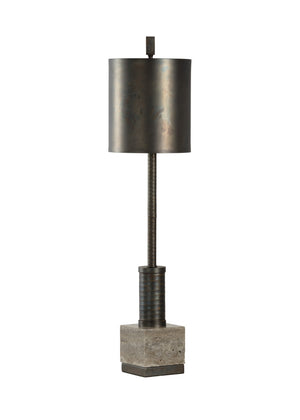 Wildwood Circuit Scorched Bronze Lamp With Sculptural Coil & Gray Marble Base — Industrial Desk Accent Light 23359