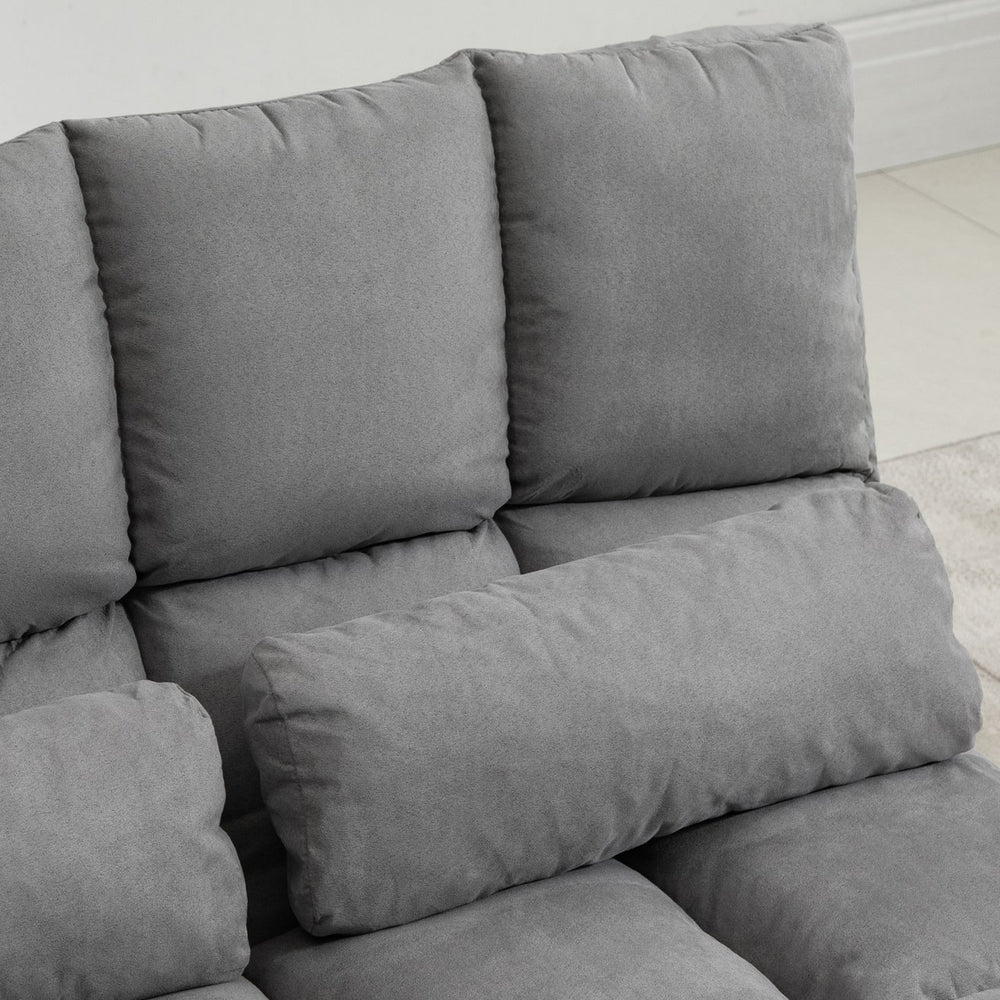 English Elm Homcom Convertible Floor Sofa Chair - Versatile Folding Couch Bed With 2 Pillows & Adjustable Comfort W2225P217476